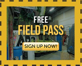 Coupon for a free field pass for paintball at our Denver location of American Paintball Coliseum