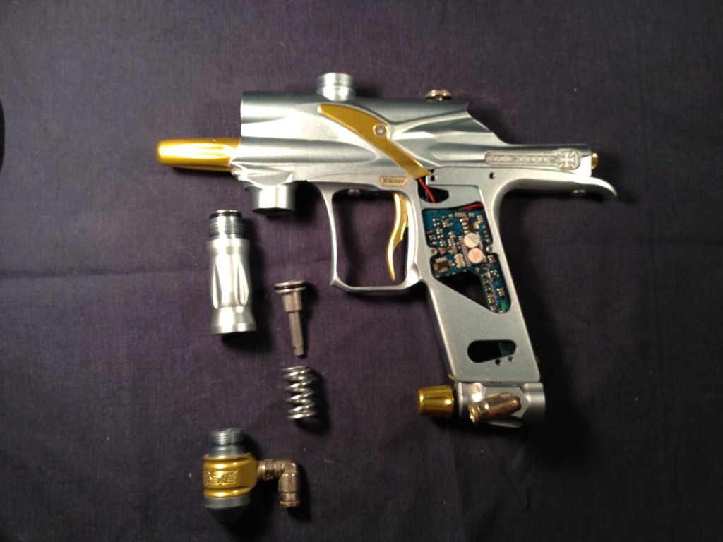 Paintball Gun repair disassembled gun 1
