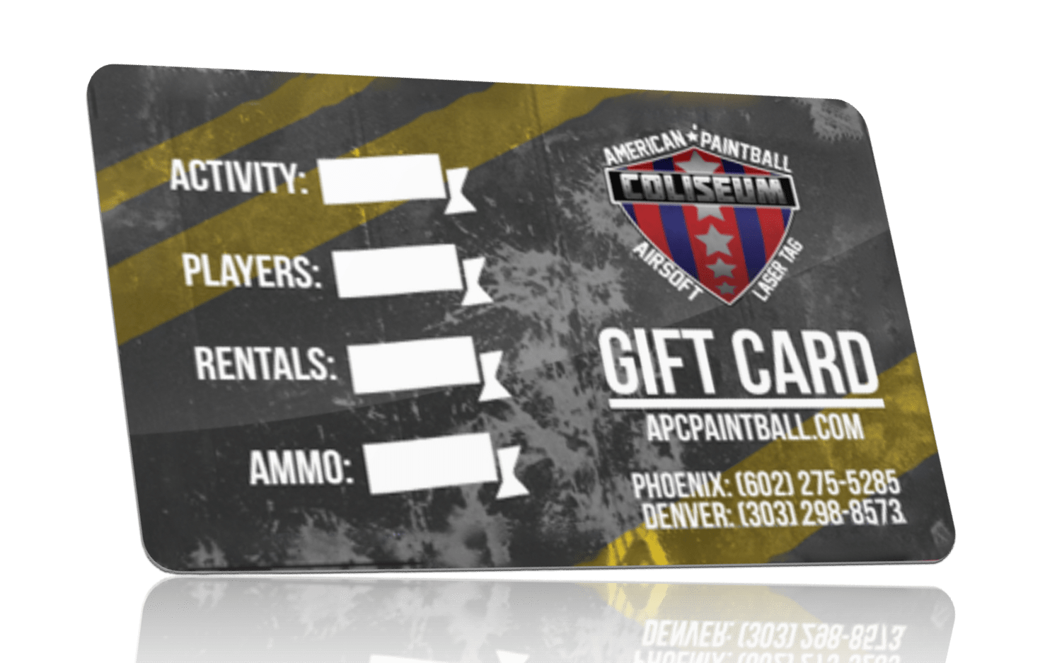 Shop Gift Cards Online American Paintball Coliseum