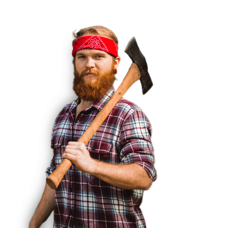 Axe Throwing Man With Beard