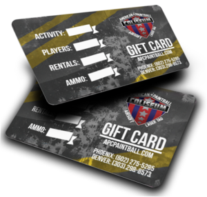 American Paintball Coliseum Gift Cards Overlapping