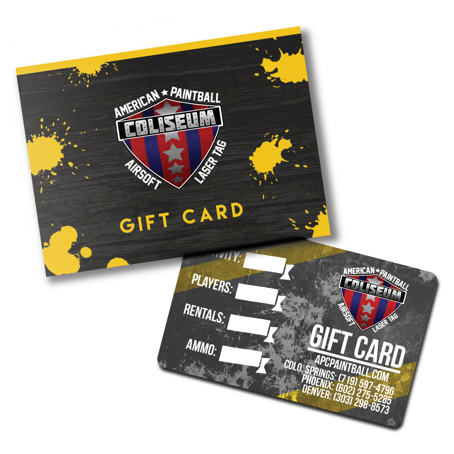 Shop Gift Cards Online American Paintball Coliseum